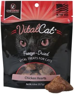 Gatos de gatos seco de congelamento vital, corações de galinha 0,8 oz