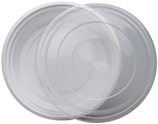 SafePro 24 oz. Recipiente de microondas redondo branco com tampa transparente, caixa de almoço de almoço, recipientes para retiradas