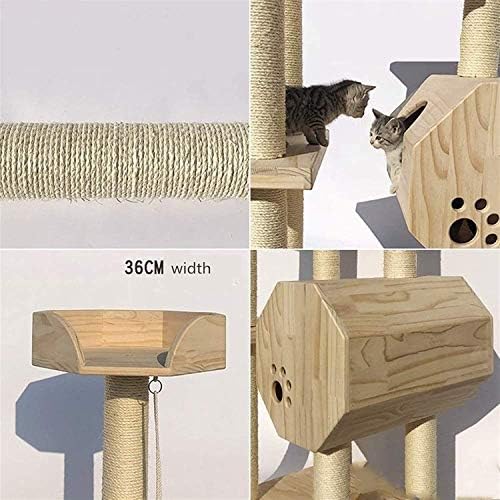 Árvore de gatos werchw, torre de árvore de gatos de vários níveis com postes de arranhões Hammock Hammock Pet Furniture Kitten Atividade Tower Play House Cat Tower Cat Plataforma Plataforma de gato brinquedo