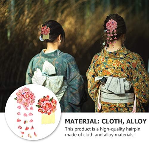 Clipe de cabelo de casamento aboofan 2 pcs japonês kimono flor clipe de cabelo tirha band clipe kimono acessórios de