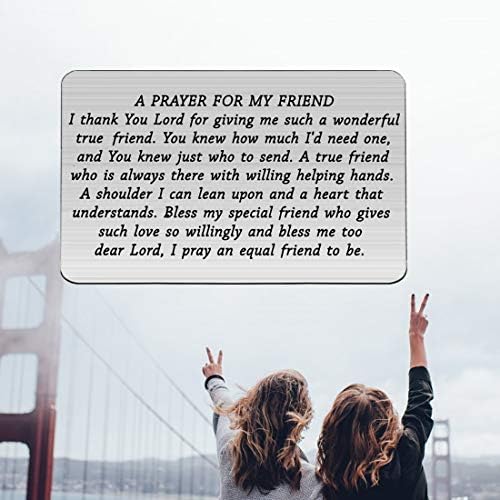 MYOSPARK Uma oração para meu amigo carteira Inserir Cartão de inserção de amor Jóias de amizade Melhor amigo Presente de