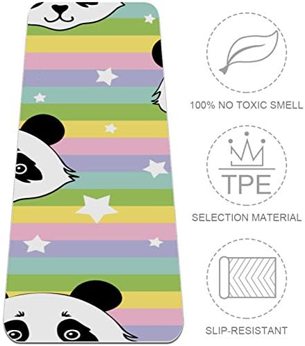 Colorido Rainbow Stripes Panda estrelas premium grossa de ioga mato ecológico saúde e fitness non slip tapete para todos os