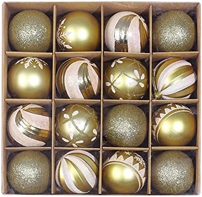 Pacote rtugovt de 16 peças, 6 cm, bolas de Natal, decorações de árvores de Natal resistentes a quebra, decoração de festa de casamento,