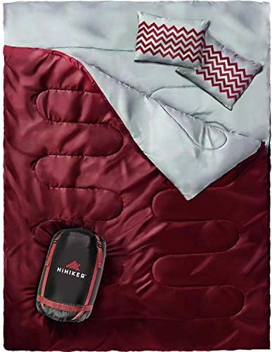 Hihiker Bolsa de dormir duplo size size xl - para acampar, caminhada mochila e clima frio, portátil, impermeável e leve - 2