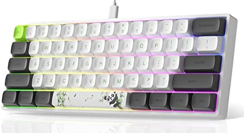 UUOEEBB Charan Sk61 61 teclado de jogos mecânicos, floresta de bambu panda 60% compacto-swappable RGB Backlit Teclado com