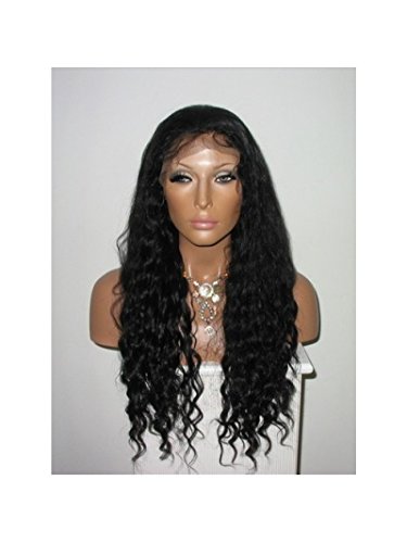 Perucas de cabelo humano preto de 24 pretas Afro Wigs de renda completa Filipinas Virgin Remy Human Human Human Kinky Curly Color #1