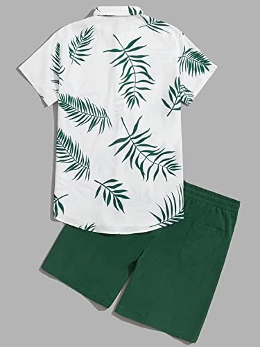 Roupas de duas peças de fdsufdy para homens camisa de impressão tropical e shorts de cintura