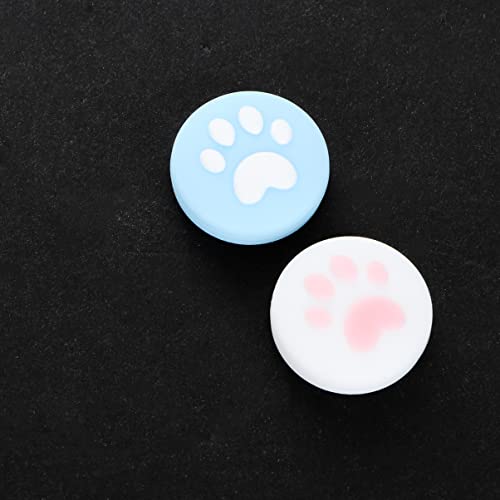 Solustre Switch 4pcs bast gato gato Joy- con capa para joystick azul botão tampa de polegar fofocos de pegam