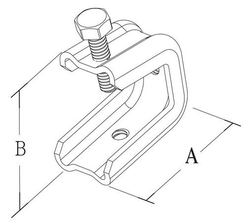 Morris 17469 Grampo de feixe universal, aço, flange de 3/4