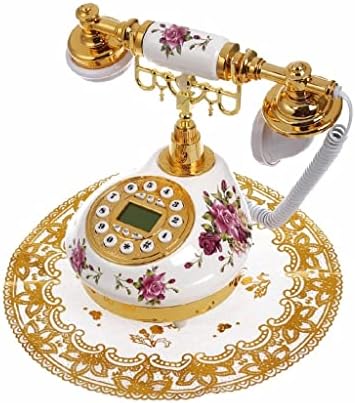 MJWDP Telefone fixo antigo com a data de identificação Data do relógio Ajuste sem bateria Telefone clássico para o escritório em casa