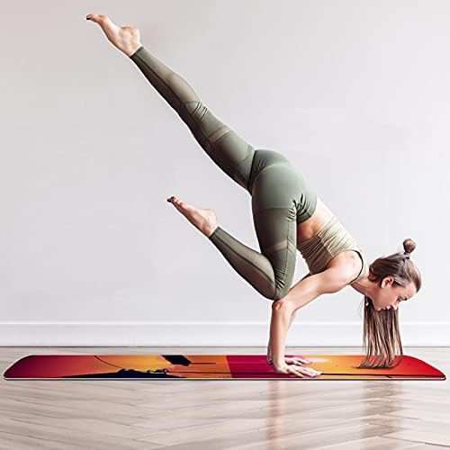 Mamacool yoga tapete de estaleiro de sol silhueta silhueta ecológica de exercício de fitness non slip para pilates e exercícios de piso