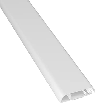 D-line TV Cord Cover, arame para parede, cordão de TV Hider, pintura, auto-adesivo e articulação de uma peça-2,36in x 0,59in x 39in Comprimento-branco