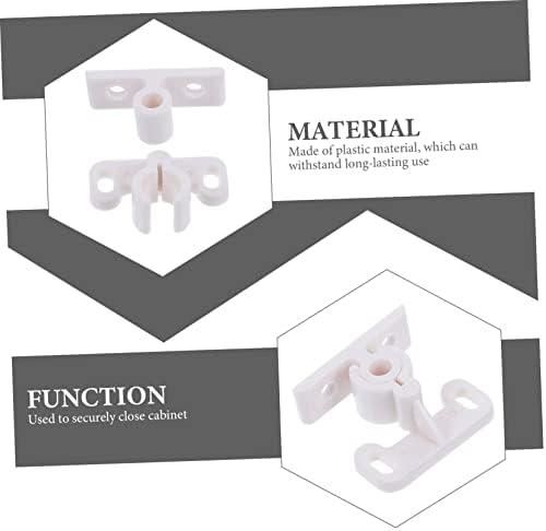 Porta de fivela de gabinete agarrável trava a porta do armário de captura de trava de tensão do armário captura de bola esférica plástica acessório de móveis brancos 24 pcs