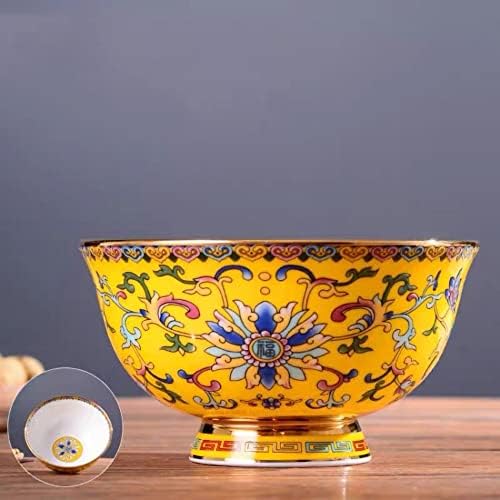 Xialon 1pc 15,6cm 6.14in qing dinastia Qianlong Pastel Seasons Flor Highfoot Bowl Bowl Antique Porcelain Collection Ornaments