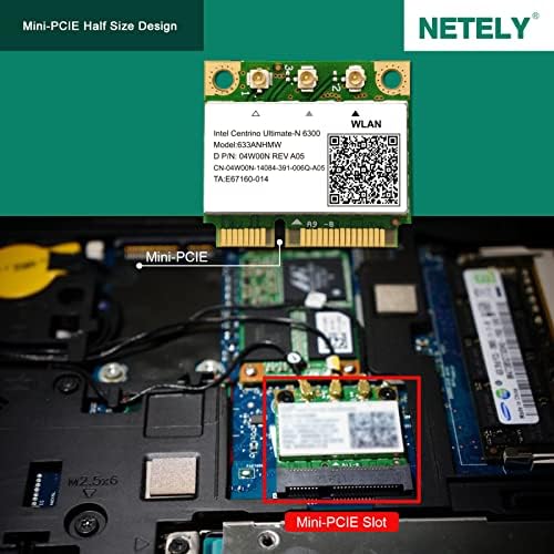 Netely Wireless-N 6300 Mini-PCIE Interface Wi-Fi Adaptador-Intel Centrino Ultimate-N 6300 900 Mbps Card Wi-Fi para PCs de laptop e