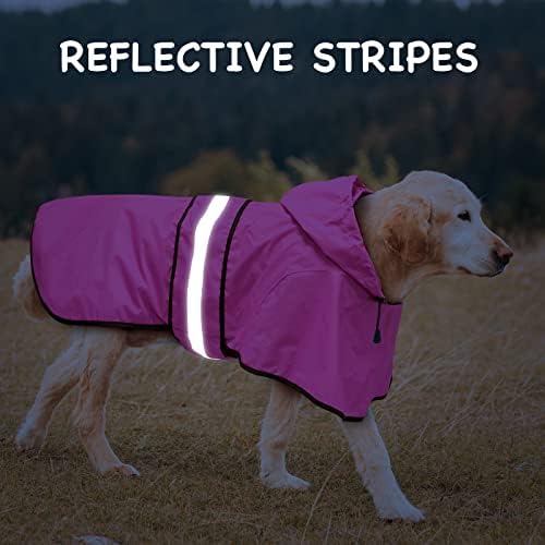 Capa de chuva de cachorro Weesiber - Casane de chuva de cachorro reflexivo - casaco de chuva de cachorro à prova d'água - Poncho leve para cachorro - cão ajustável para cães grandes