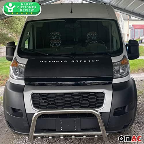 OMAC Hood Bra para Ram Promaster 2014 a 2023, sutiã de capuz completo, estampado de carbono, preto