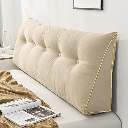Travesseiro de descanso de cama triangular de leitura grande travesseiro de cabeceira de almofada grande travesseiro de cunha para cama de cama de dia com tampa removível, H, 180 x20 x50cm