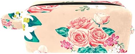 Tbouobt Bolsa cosmética para mulheres, bolsas de maquiagem Bolsa de higiene pessoal espaçosa Bolsa de viagem, rosa Phalaenopsis Pastorable