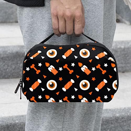 Bolsa de maquiagem de vela de Halloween para bolsa de organizador de viagens portátil para bolsa para saco de beleza para