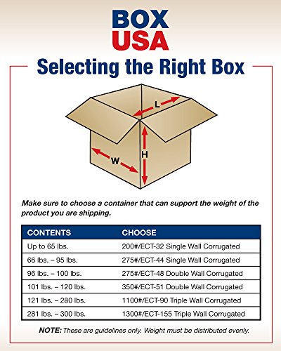 Box USA 20 pacote de caixas de papelão ondulado, 18 L x 18 W x 15 H, Kraft, envio, embalagem e movimento