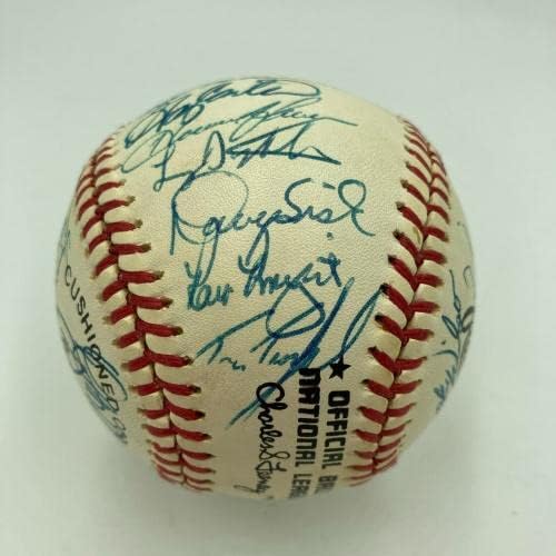 1986 A equipe do New York Mets World Series Champs assinou o Baseball da Liga Nacional JSA - Bolalls autografados