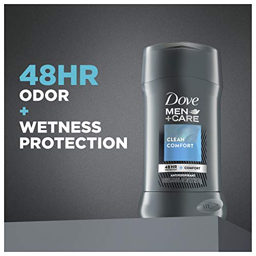 Dove Men+Cuidado Antiperspirante Desodorante de 48 horas de suor e odor Antiperspirante de conforto limpo para homens