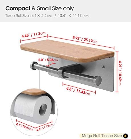 JackCubedesign Dual Hanit Paper Suports Aço inoxidável Montagem de parede Banheiro de papel de lodaça dupla com bandeja de