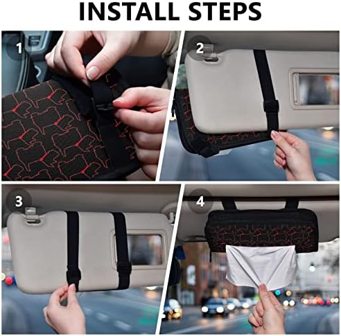 Titular do tecido de carro Scottie-Dog-Red-Collar Tissue Dispenser Dispenser Holder Backseat Tissue Case