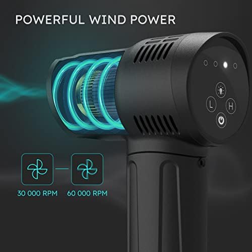 Bryher Electric Compression Air Duster - Soprador de ar portátil de 600rpm com luz LED - 6000mAh Limpador de teclado