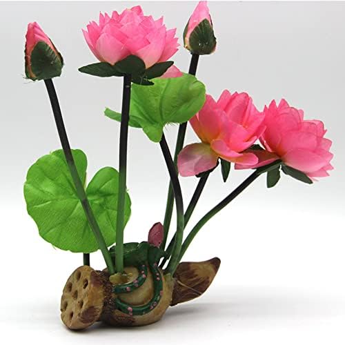 ElegantStunning Aquarium Artificial Lotus Flor Ornamento de resina Faux Flor Arranjo para Decoração de Paisagismo de Tanques de
