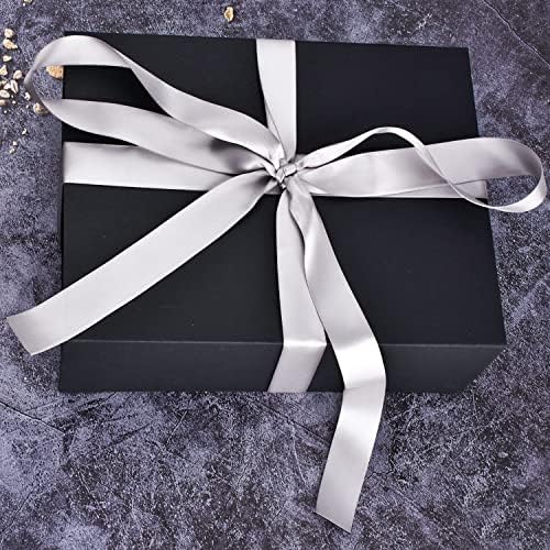 Caixa de presente preta com fita Tamanho interno 10 x7 x3 Caixa de presente de luxo com ímãs para presentes caixa preta