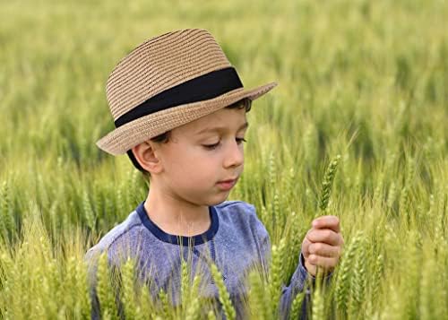 Kids-Boys Fedora-Straw-Hat Short Brim Girlby Hat Hat Summer Summer Beach-Sun-Hats