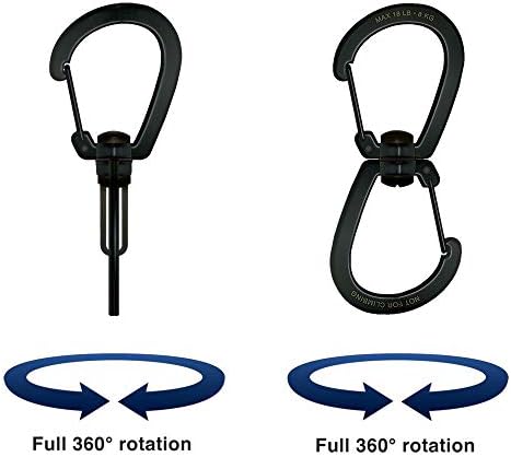 Sun Company Hikehitch 360 - Médio | Girando o Double Carabiner | Girando clipe duplo