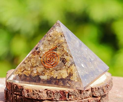 Pyor Labradorita Orgone Pirâmide Cristal Chakra Stones Energia Energia Balanceamento de energia, decoração de casa reiki Onyx Gemstone Good Luck Aura Limpeza Riqueza Prosperidade Pedras de 2,5 a 3 polegadas