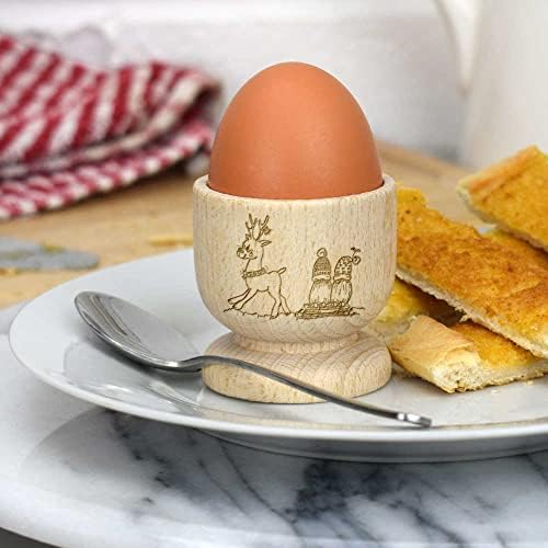 Azeeda 'Gonks Sleigh Ride' Copo de ovo de madeira