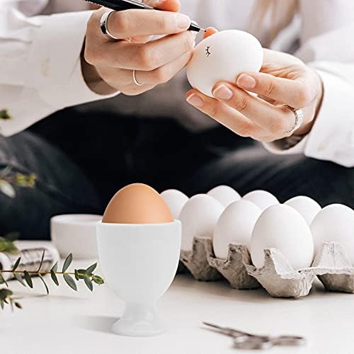Paletes de maquiagem decorativa da bandeja doiTool 6pcs xícaras de ovo cerâmica porcelaning ovo suportes de ovo pratos