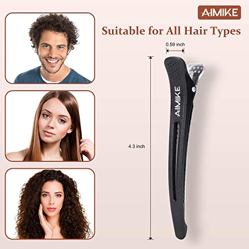 Clipes de cabelo da Aimike Pro para Seção, 12pcs Não deslizam clipes de estilo de cabelo de neon, 6 PCs clipes de cabelo de