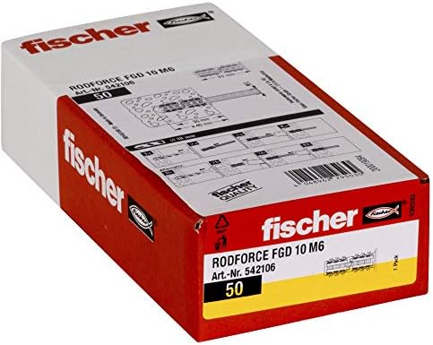 Fischer Rodforce FGD 10 M6 Pacote de dowels rosqueados de 50