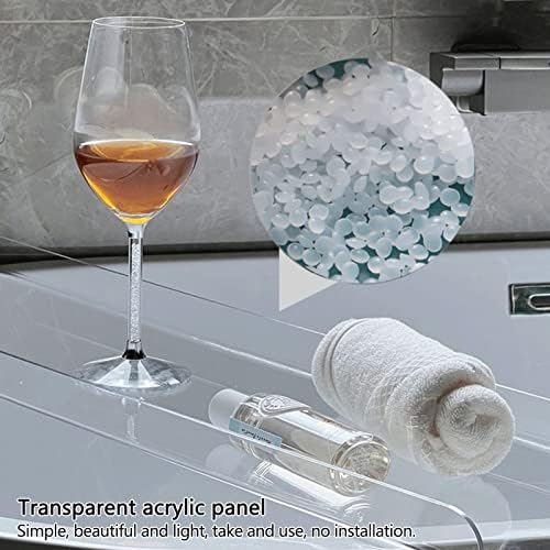 Bandeja de Caddy de Banho Pfcdzdu, mesa de banheiro de acrílico transparente à prova d'água, prateleira de armazenamento