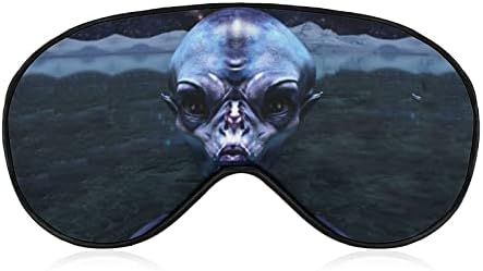 Extraterrestre em uma máscara de olho de sono alienígena gelada sombra de olho de olho macio, capa de olho de olho na capa de dormir para viajar