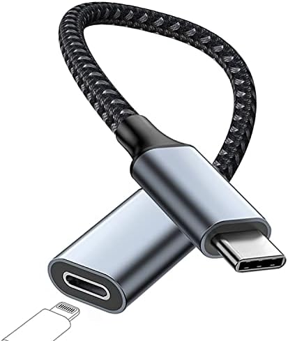 Cabo do adaptador de áudio USB C para Lightning, USB tipo C Male para Lightning Feminino Feminino Fitor de Cable Fit com iPad Pro 2020/2021, Galaxy S23 S22 S21, Pixel 7 6 5xl 4xl 3, MacBook