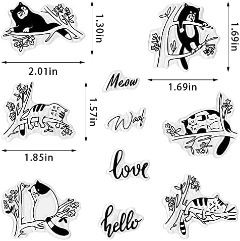 Cartoon Cats Clear selos para fazer cartas para fazer gatos no ramo Clear Stamp Animal