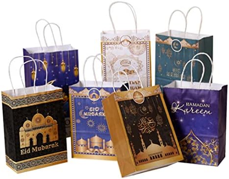 Sacos de festa Kuyyfds, sacos de presente de Eid Mubarak Bags doces Festival Ramadã Sacos favoritos para o Ramadã embrulhando