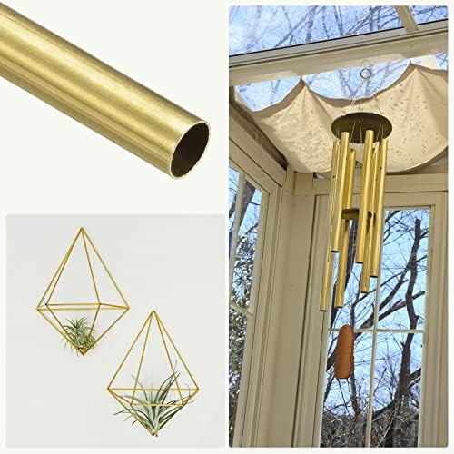 Metallixity Brass Tube 2pcs, tubulação reta - para móveis em casa, máquinas, artesanato de bricolage