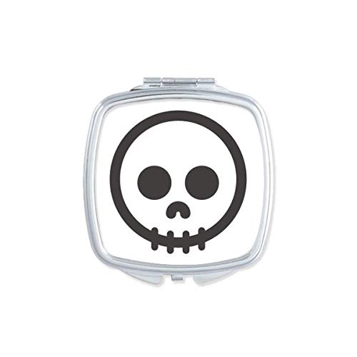 Circle Skeleton Chat Face desenho animado Espelho portátil Compact Pocket Makeup Double -sidelaed Glass