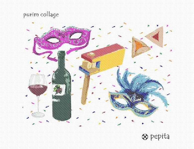 Kit de agulha de Pepita: Colagem Purim, 10 x 7