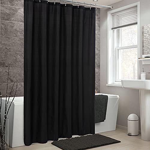 Alyvia Spring Impermea -impermeabilizada Cortina de cortina de cortina com 3 ímãs - Qualidade de hotel Cortina de chuveiro preto