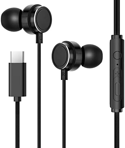 Happyaudio w2 USB C fones de ouvido com fio de fones de ouvido com cancelamento de ruído com fio com fones de ouvido com fio de