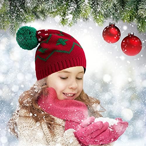 Christmas Boys Winter para chapéu de malha outono e chapéu e quente para meninas Caps de beisebol infantil offline